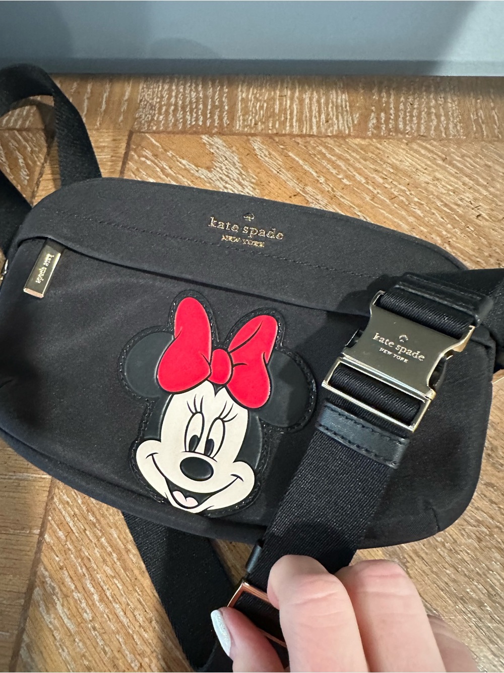 Disney x Kate Spade Minnie Mouse Black Nylon Belt Bag Crossbody